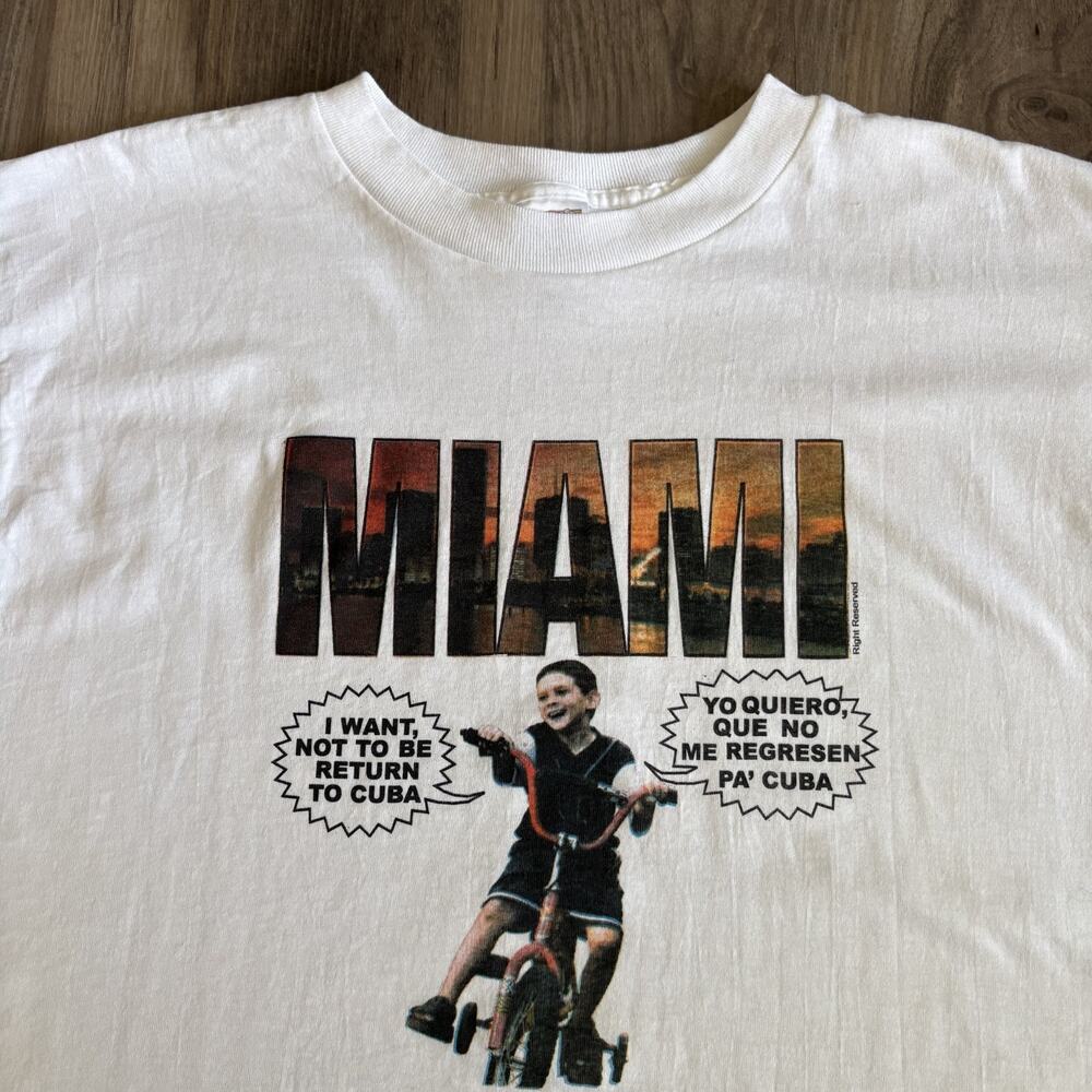 Vintage News Federal Child Abuse Elian Gonzalez Cuba T-Shirt Men's Size L
